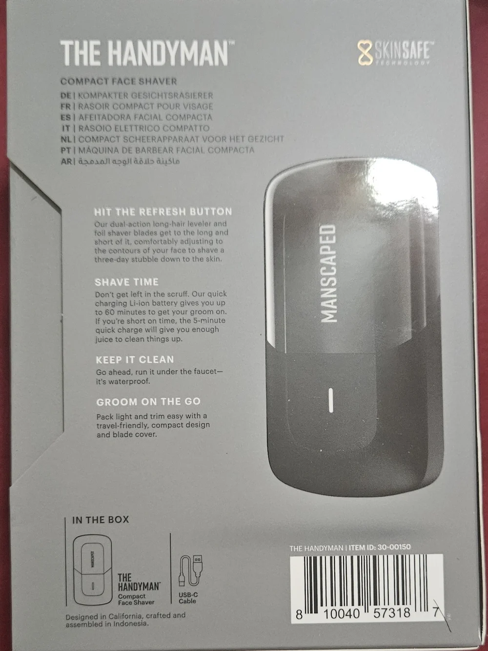 Manscaped The Handyman Compact Face Shaver — Black